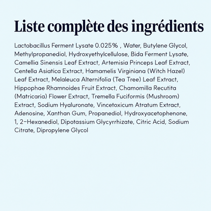 Liste complete des ingredients